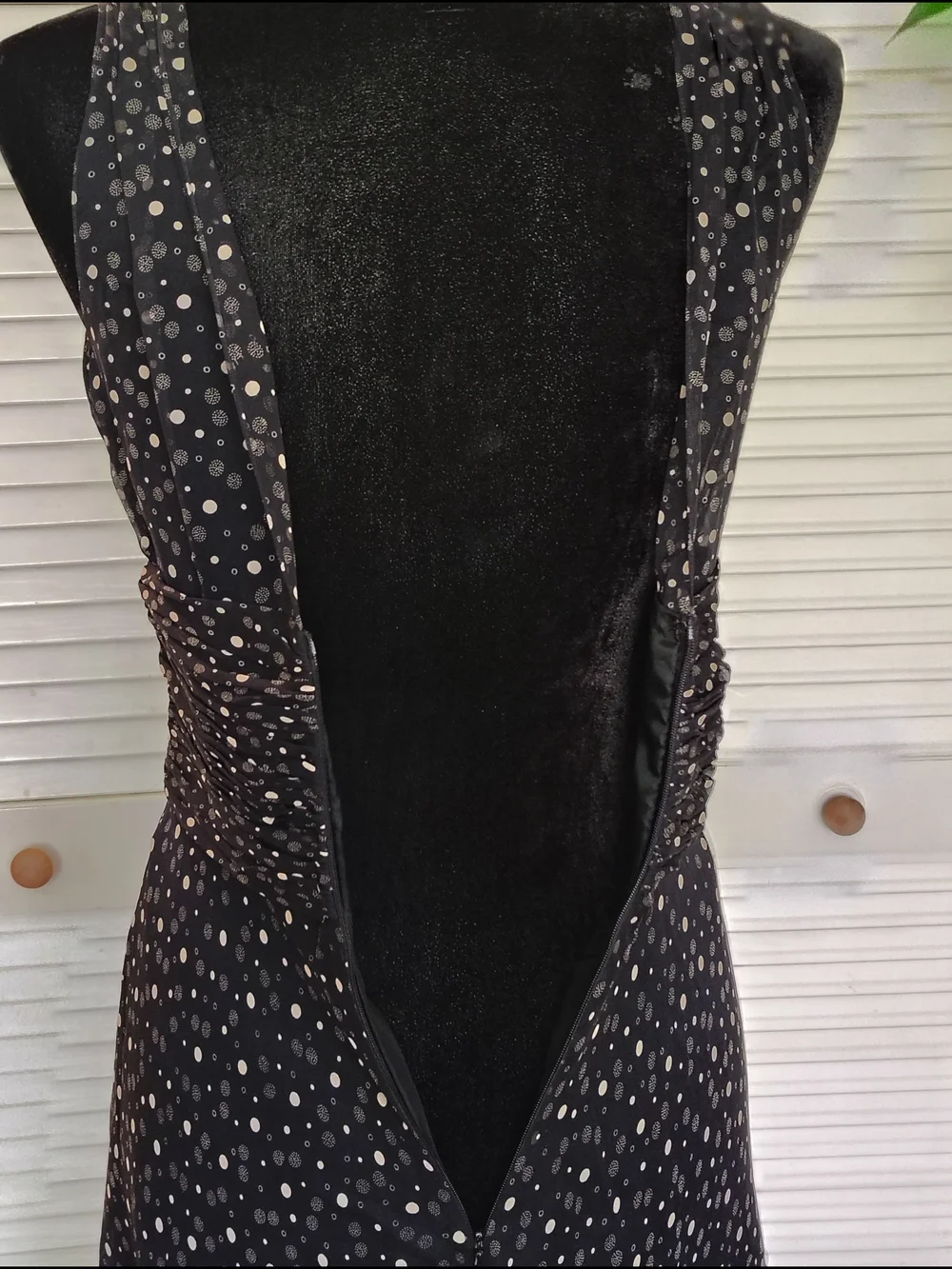 White House Black Market Black Polka Dot Silk Midi Dress Size 2 – Like New - Picture 11 of 16